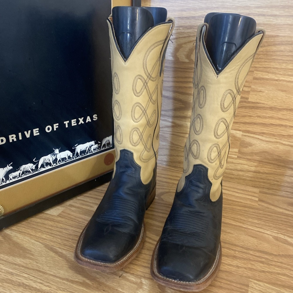 Tony Lama Women's Naomi TL 3202 Square Toe Two Tone Cowgirl Boots Size 8 B Rodeo